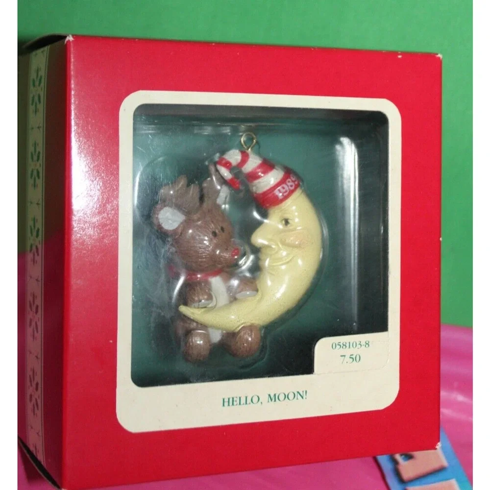 Hello Moon Carlton Vintage 1989 Christmas Holiday Ornament 0581038